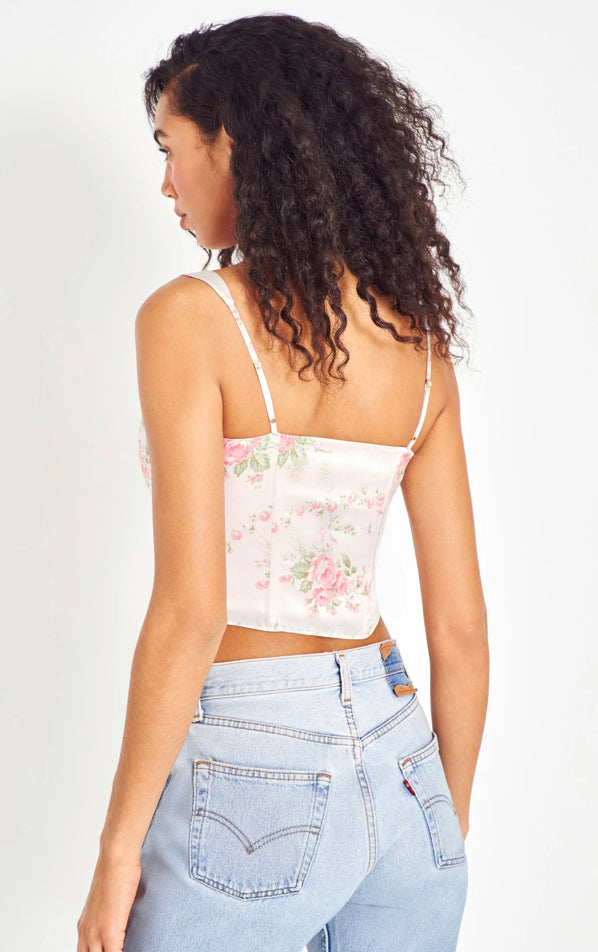 Loveshackfancy Mori Silk Bustier Angelic Pink