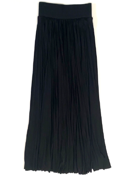 Loyd/Ford Black Tuxedo Satin Maxi Skirt