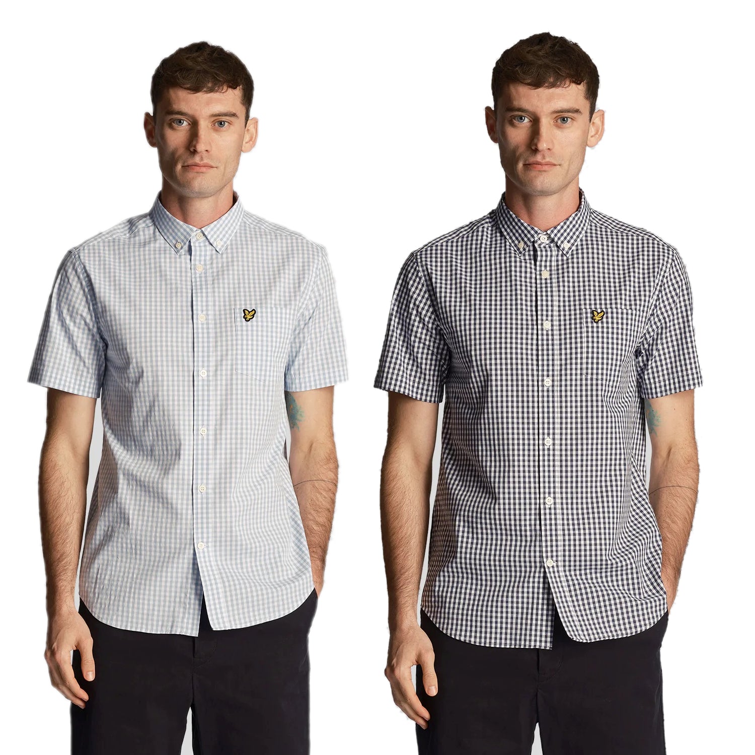 Lyle & Scott Men's Slim Fit Gingham Shirt - Short Sleeve - Shop Now