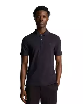 Lyle & Scott Mens Stretch Polo Shirt with Tonal Eagle Design