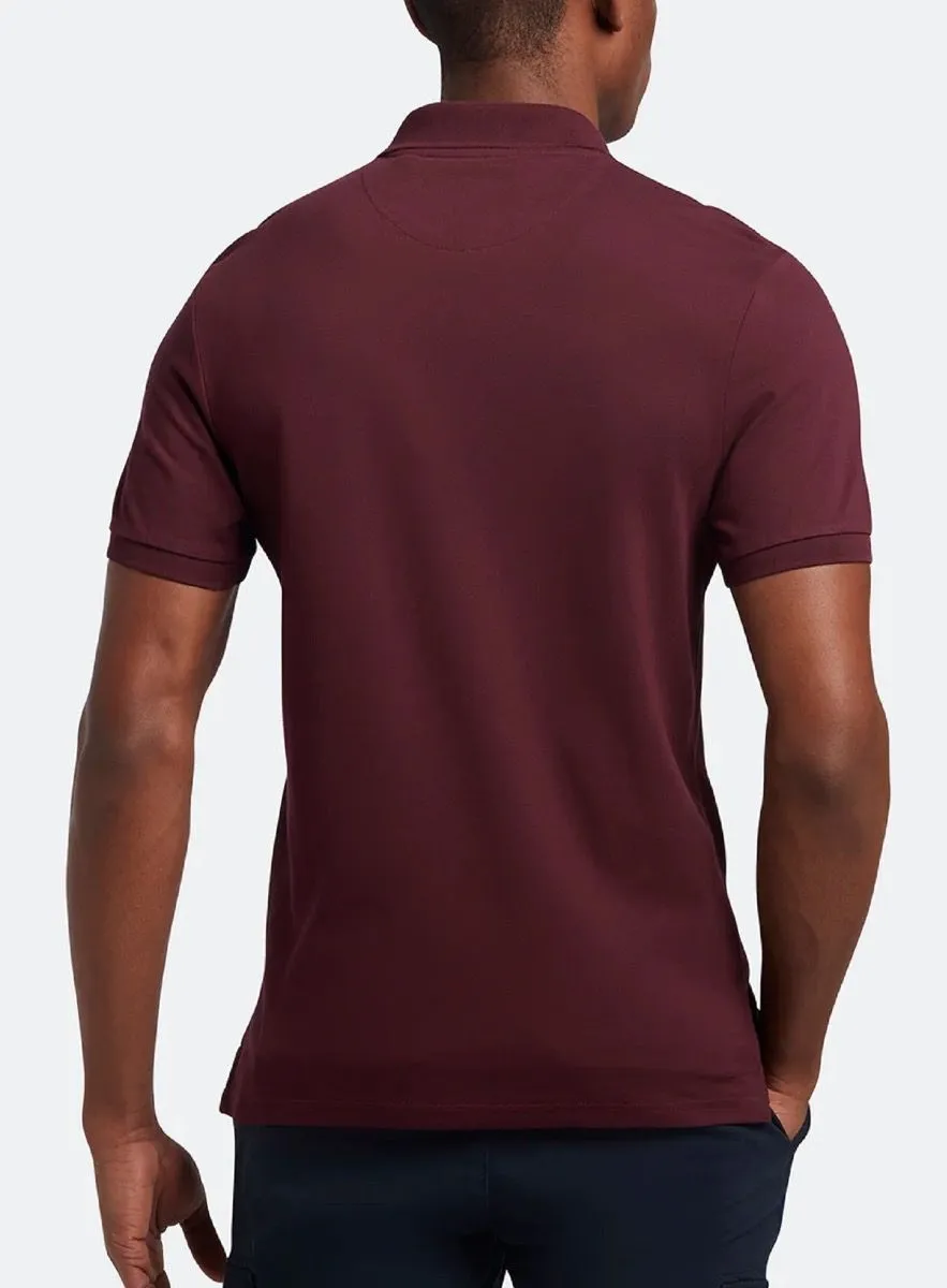 Burgundy Lyle and Scott Casual Short Sleeve Polo Shirt