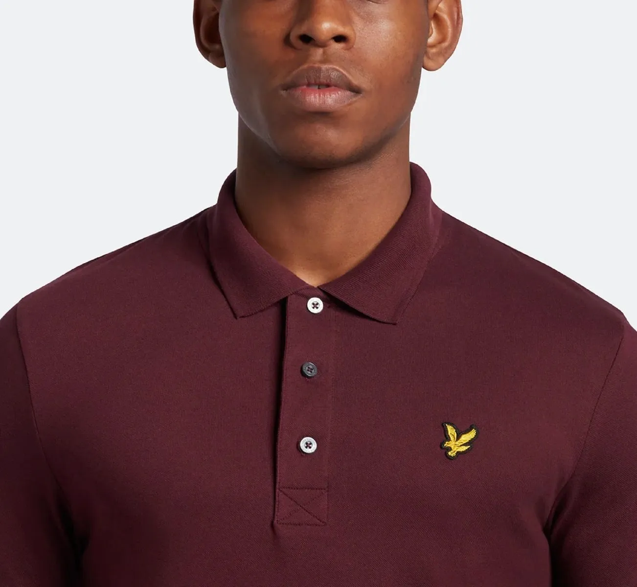 Burgundy Lyle and Scott Casual Short Sleeve Polo Shirt