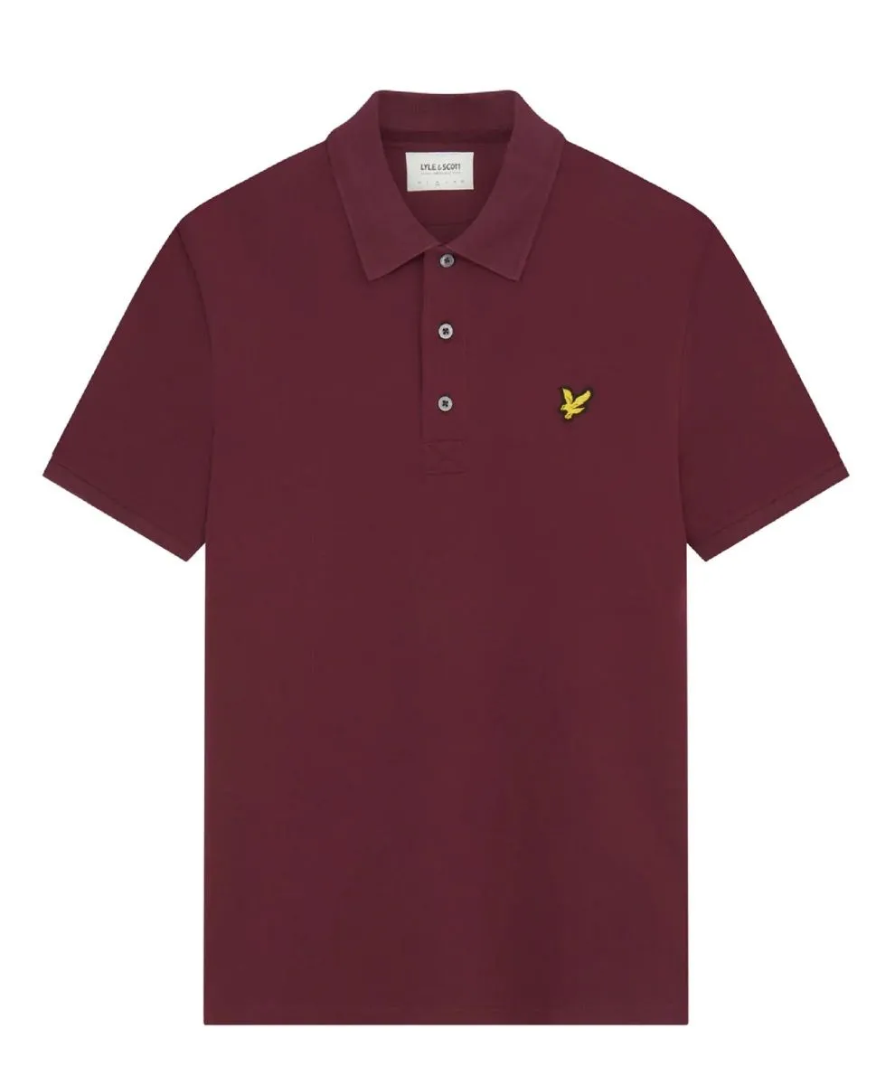 Burgundy Lyle and Scott Casual Short Sleeve Polo Shirt