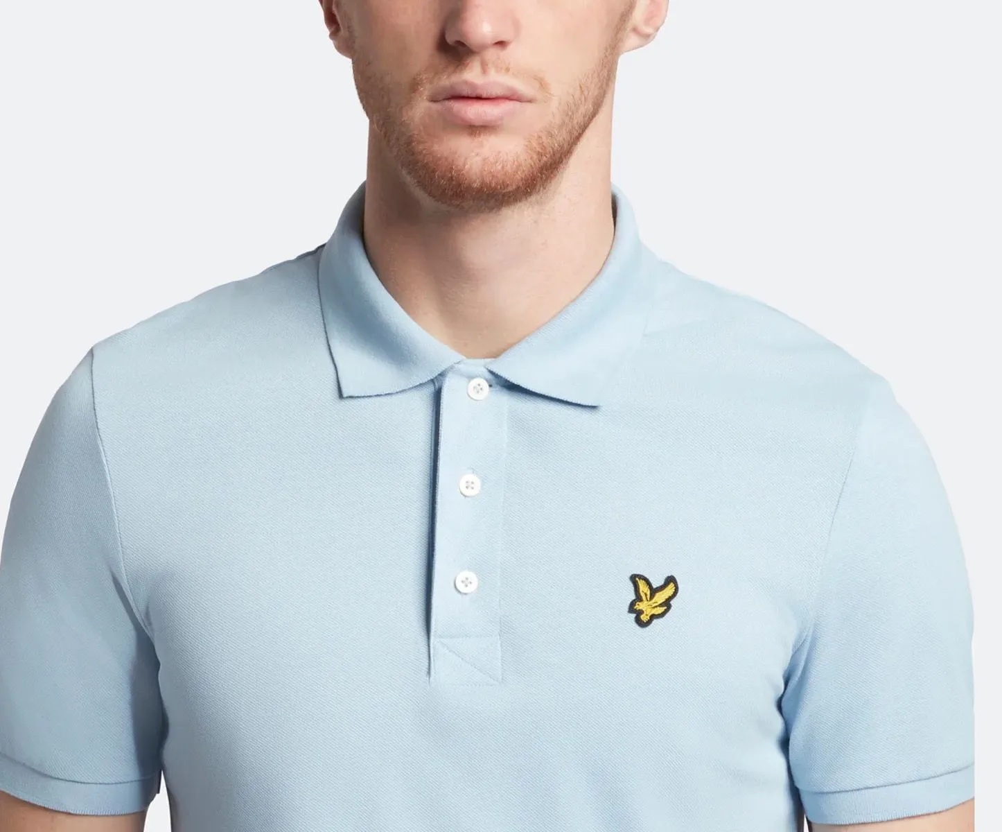 Lyle and Scott Casual Short Sleeve Polo Shirt Light Blue