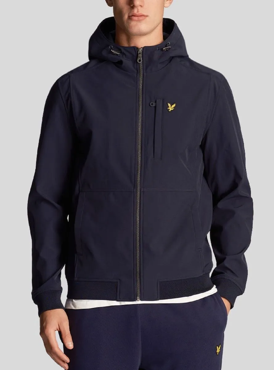 Dark Navy Lyle Scott Lightweight Softshell Jacket With Hood