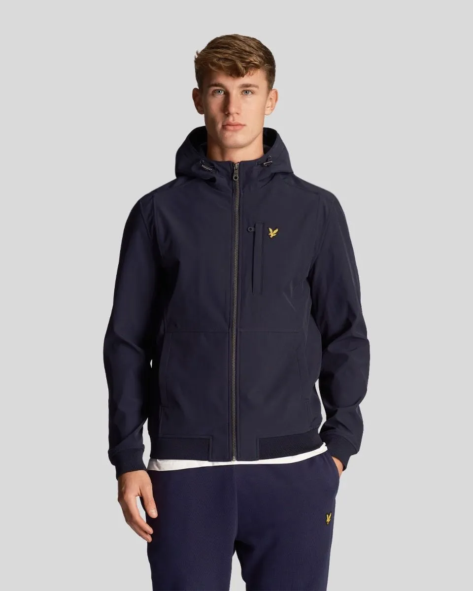 Dark Navy Lyle Scott Lightweight Softshell Jacket With Hood