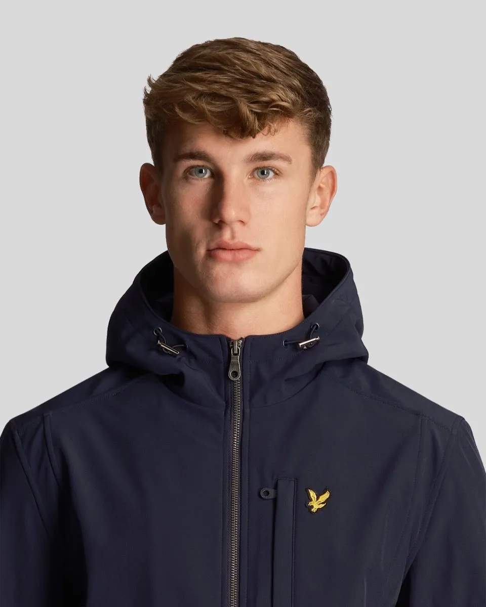 Dark Navy Lyle Scott Lightweight Softshell Jacket With Hood