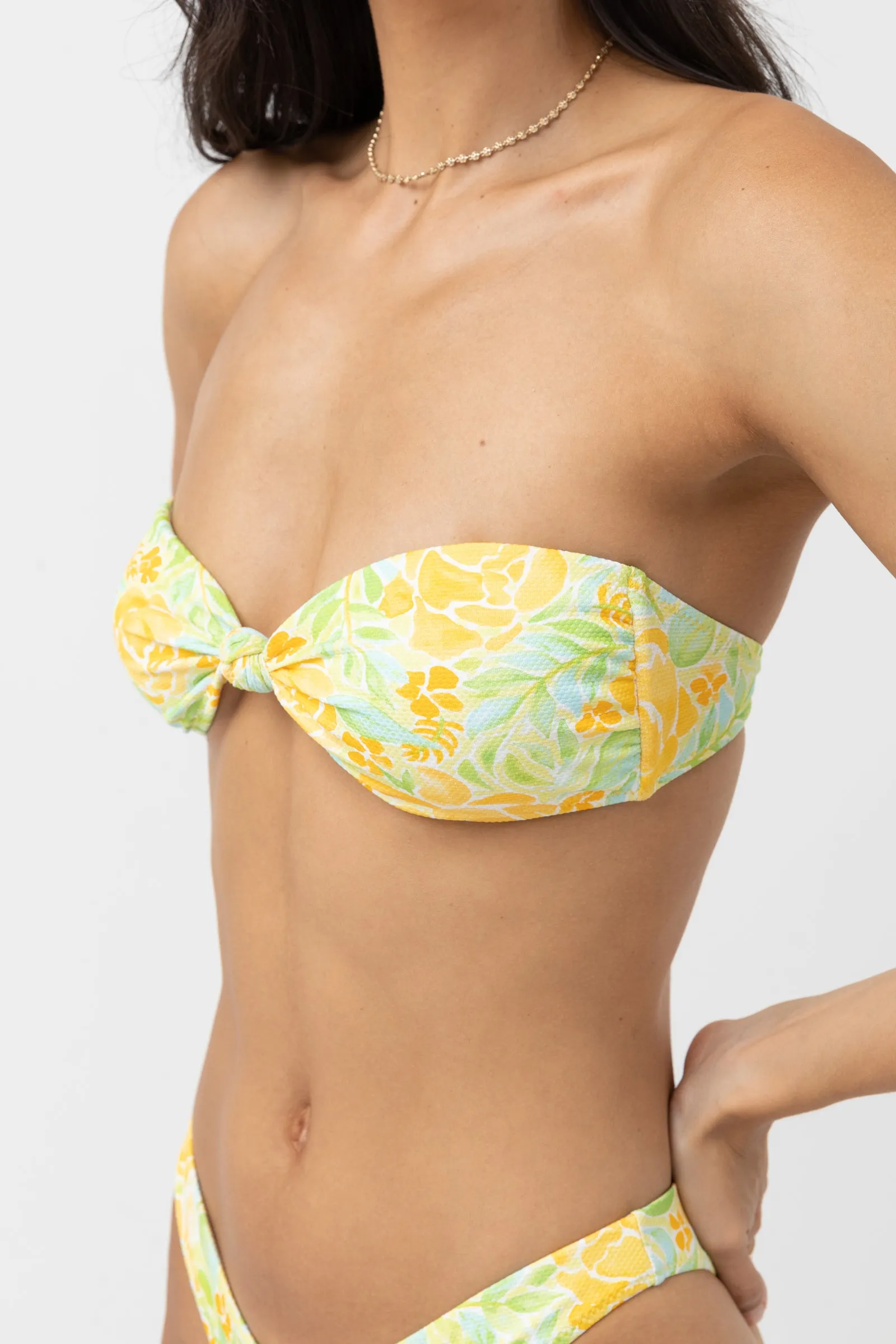 Magnolia Floral Bandeau Top - Fern