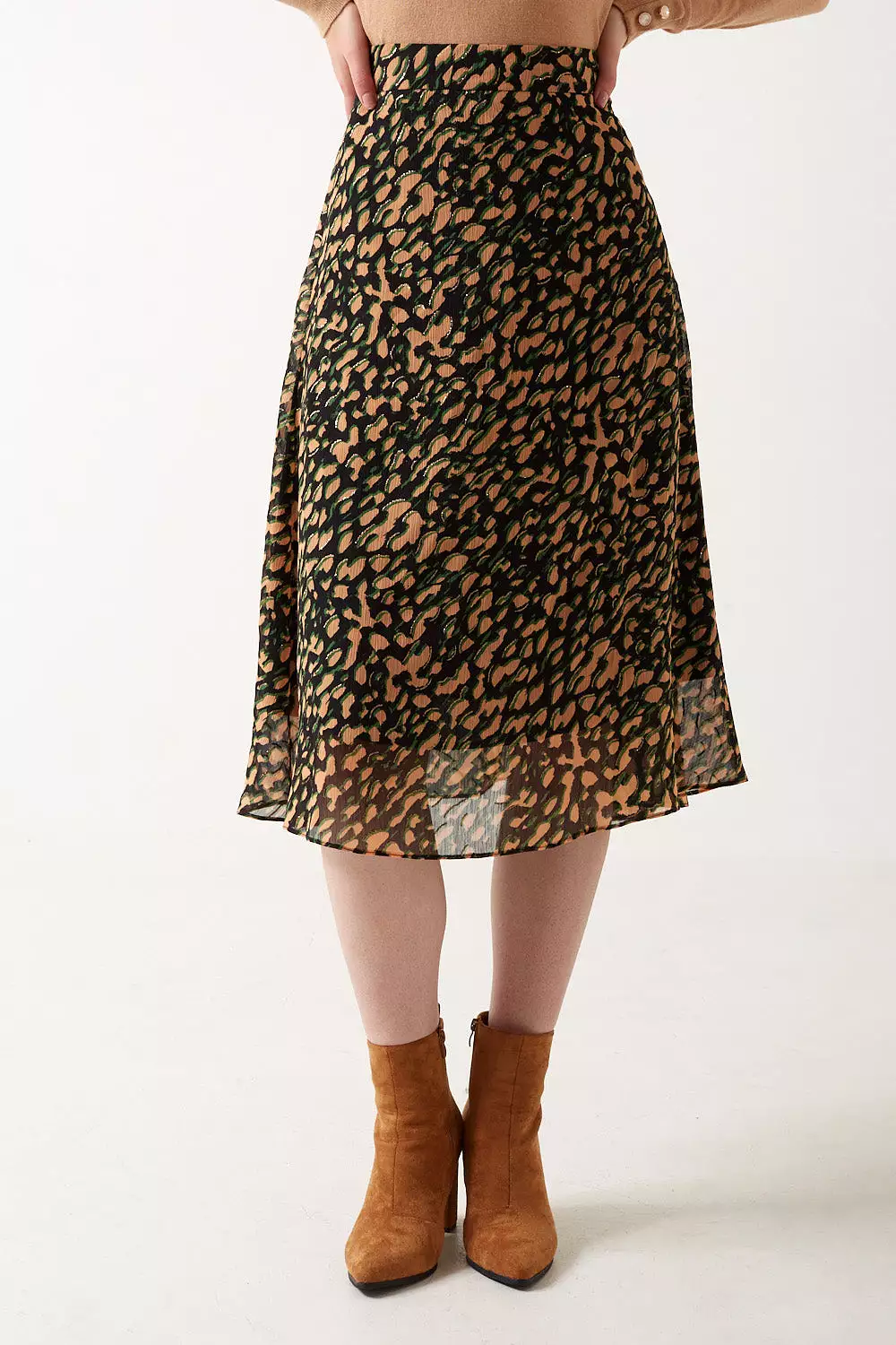 Marc Angelo Leopard Print Skirt