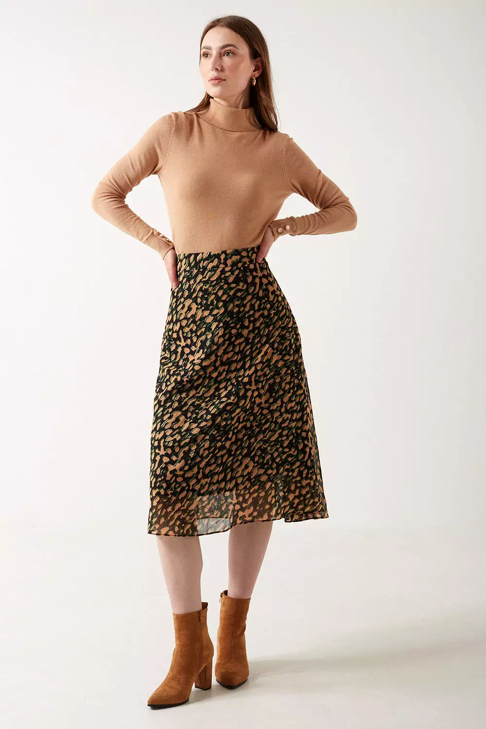 Marc Angelo Leopard Print Skirt