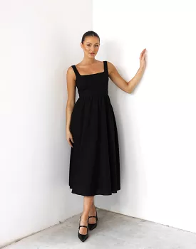 Mariel Black Midi Dress