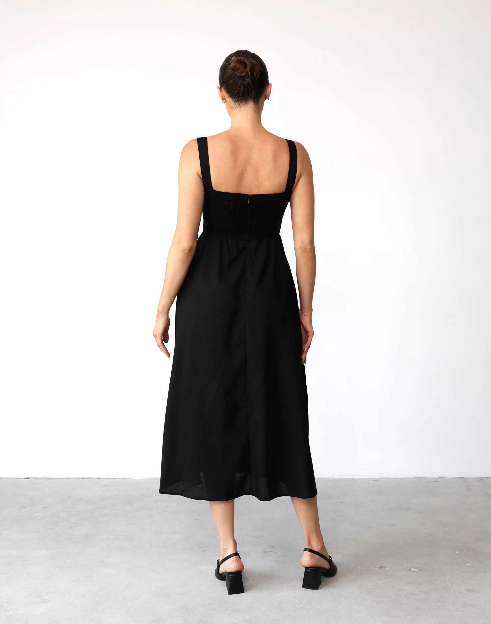 Mariel Black Midi Dress