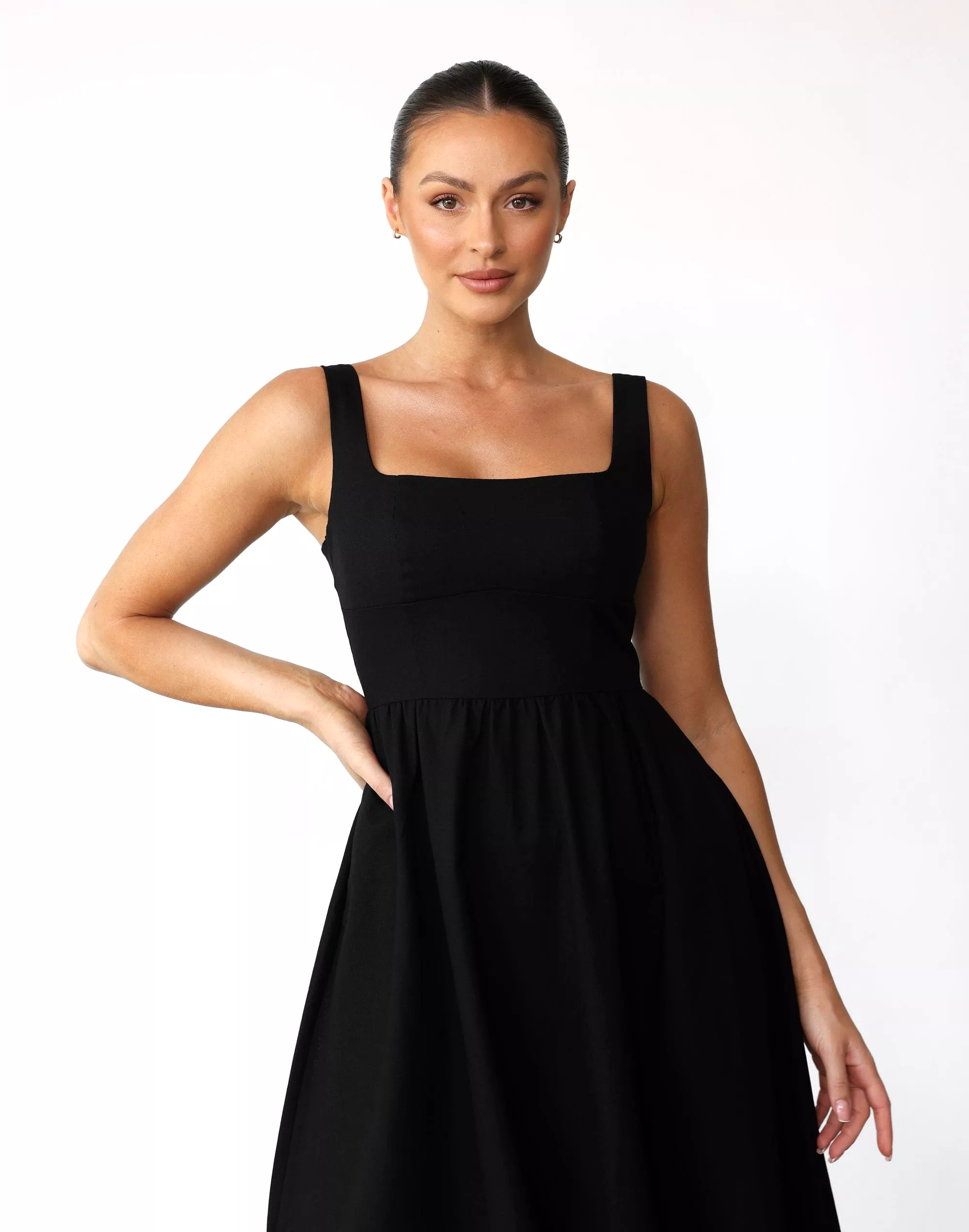 Mariel Black Midi Dress