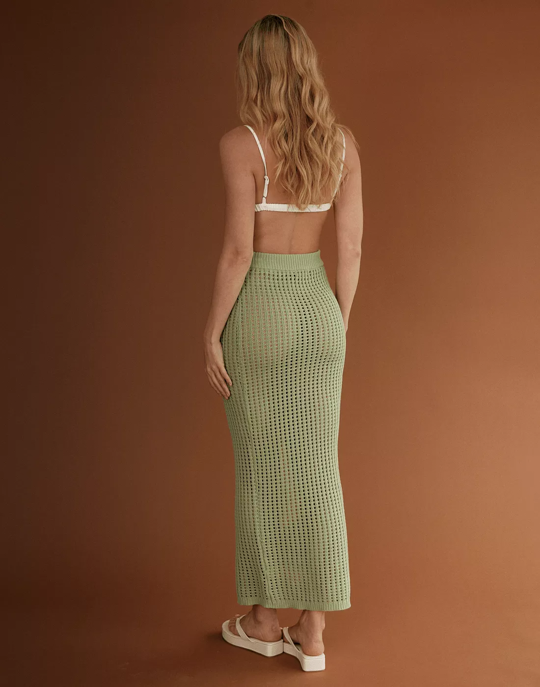 Maxi Skirt in Muted Lime for Spring