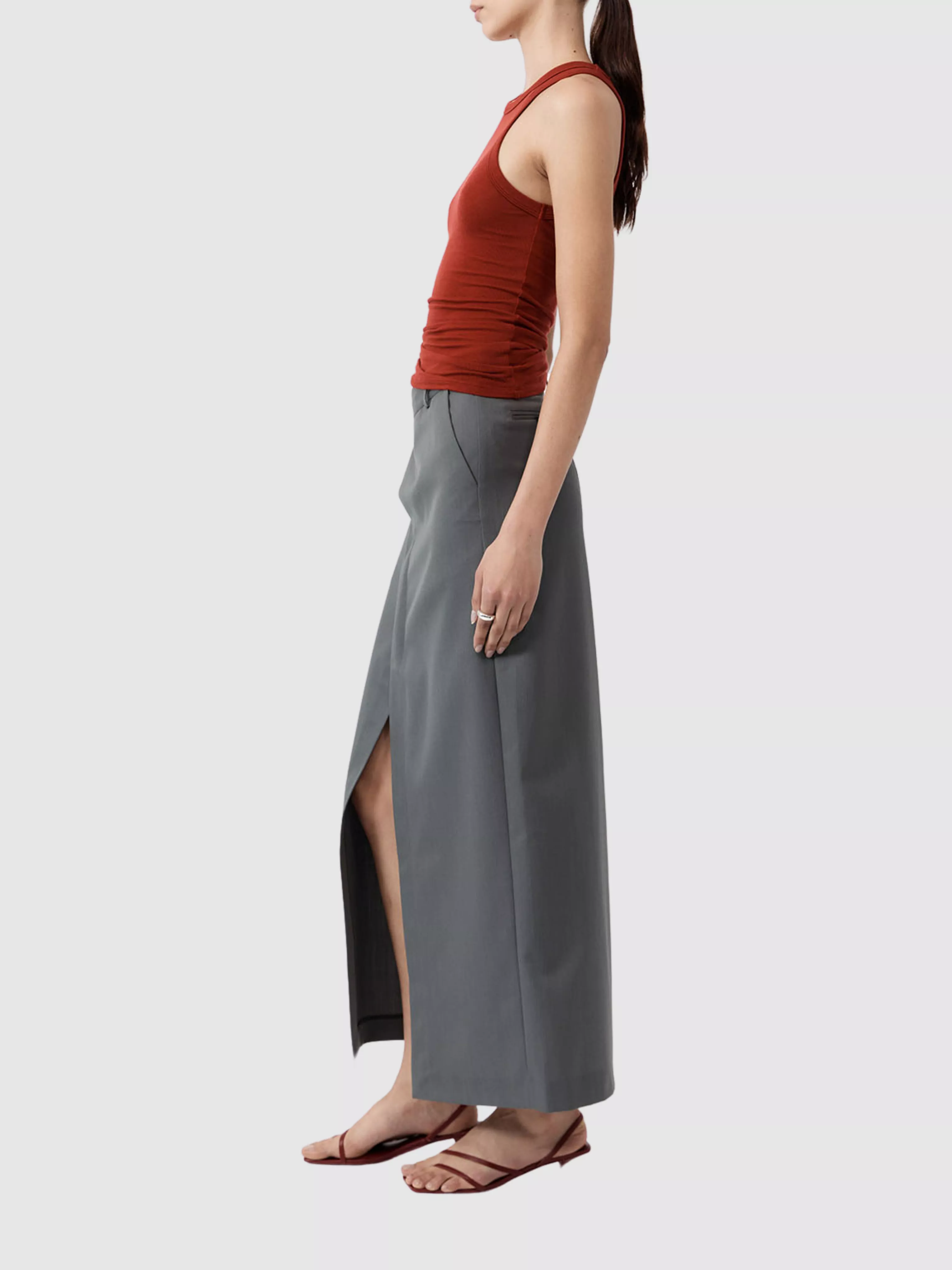 Maxi Skirt with Deconstructed Waist