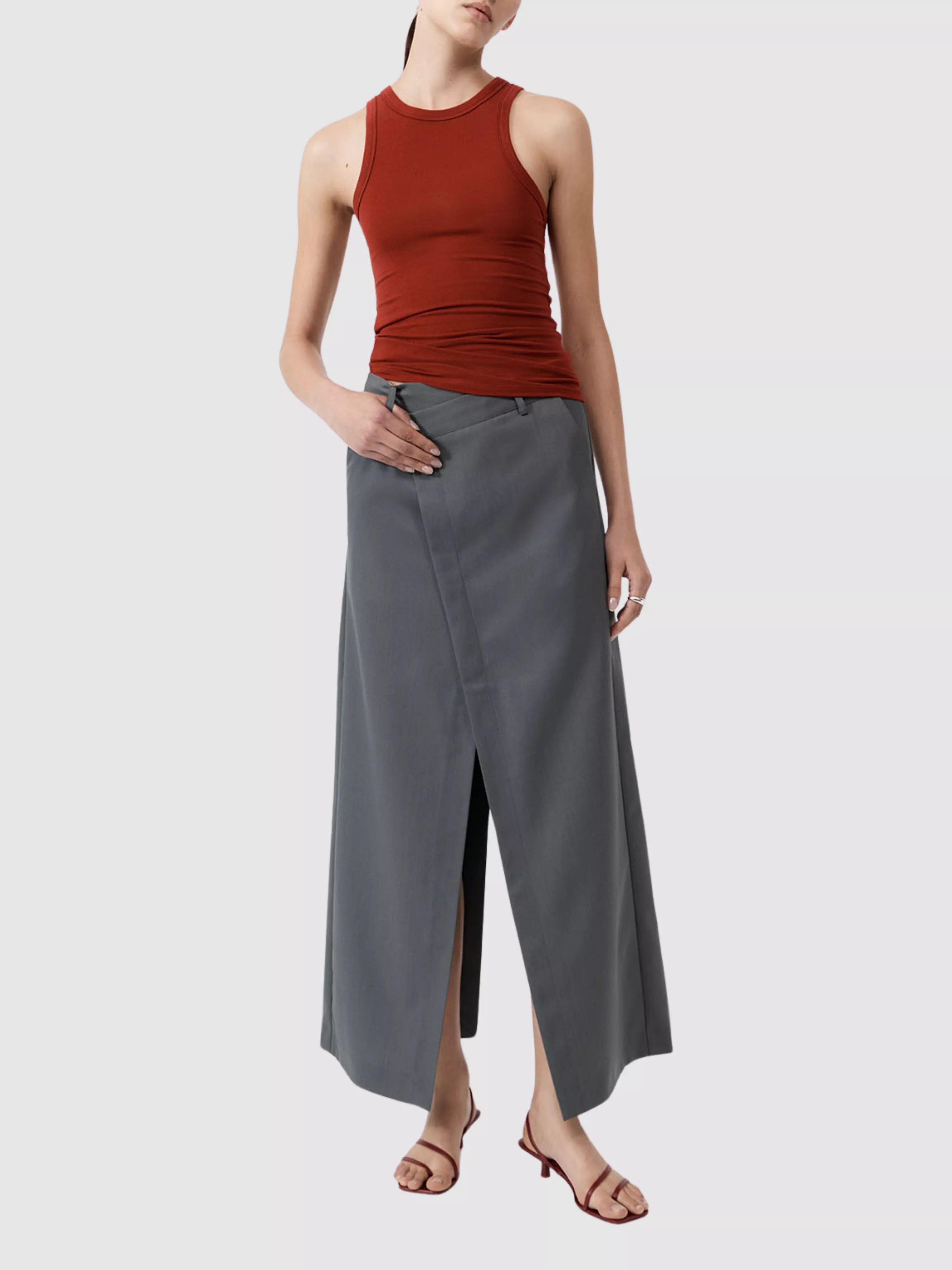 Maxi Skirt with Deconstructed Waist