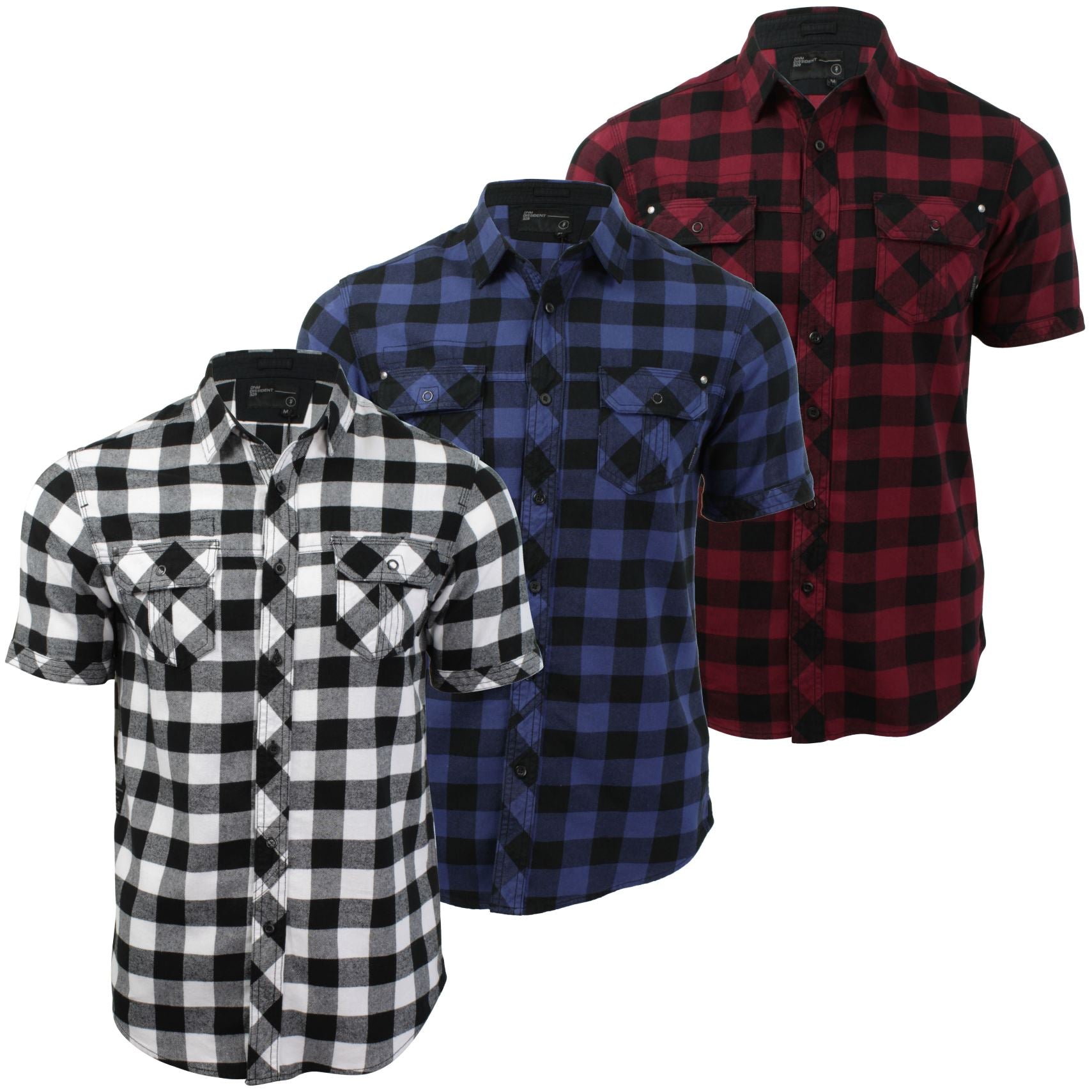 Men's buffalo check shirt by Dissident Pedroza, short-sleeved - Order now!