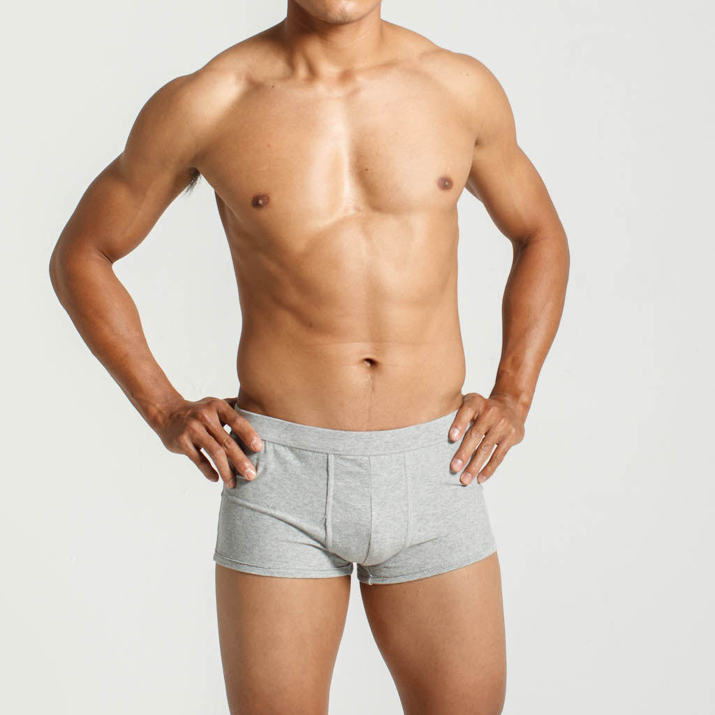 Men's Grey Marle Boxer Briefs.