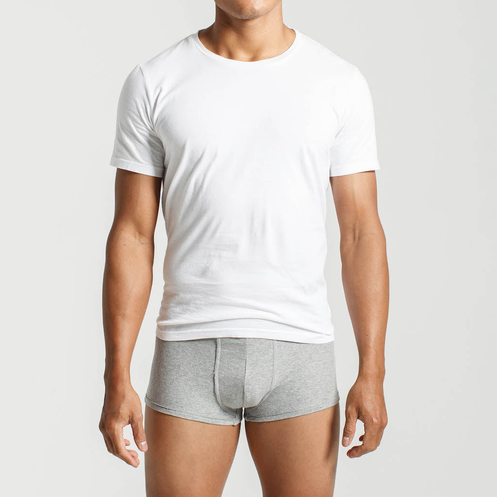 Men's Grey Marle Boxer Briefs.