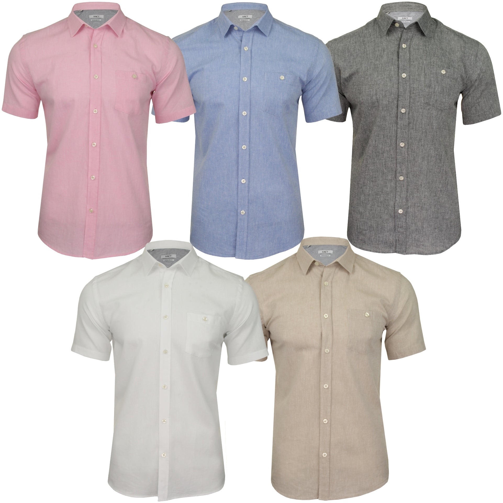 Men's Linen Shirt - Short Sleeve | Xact Clothing