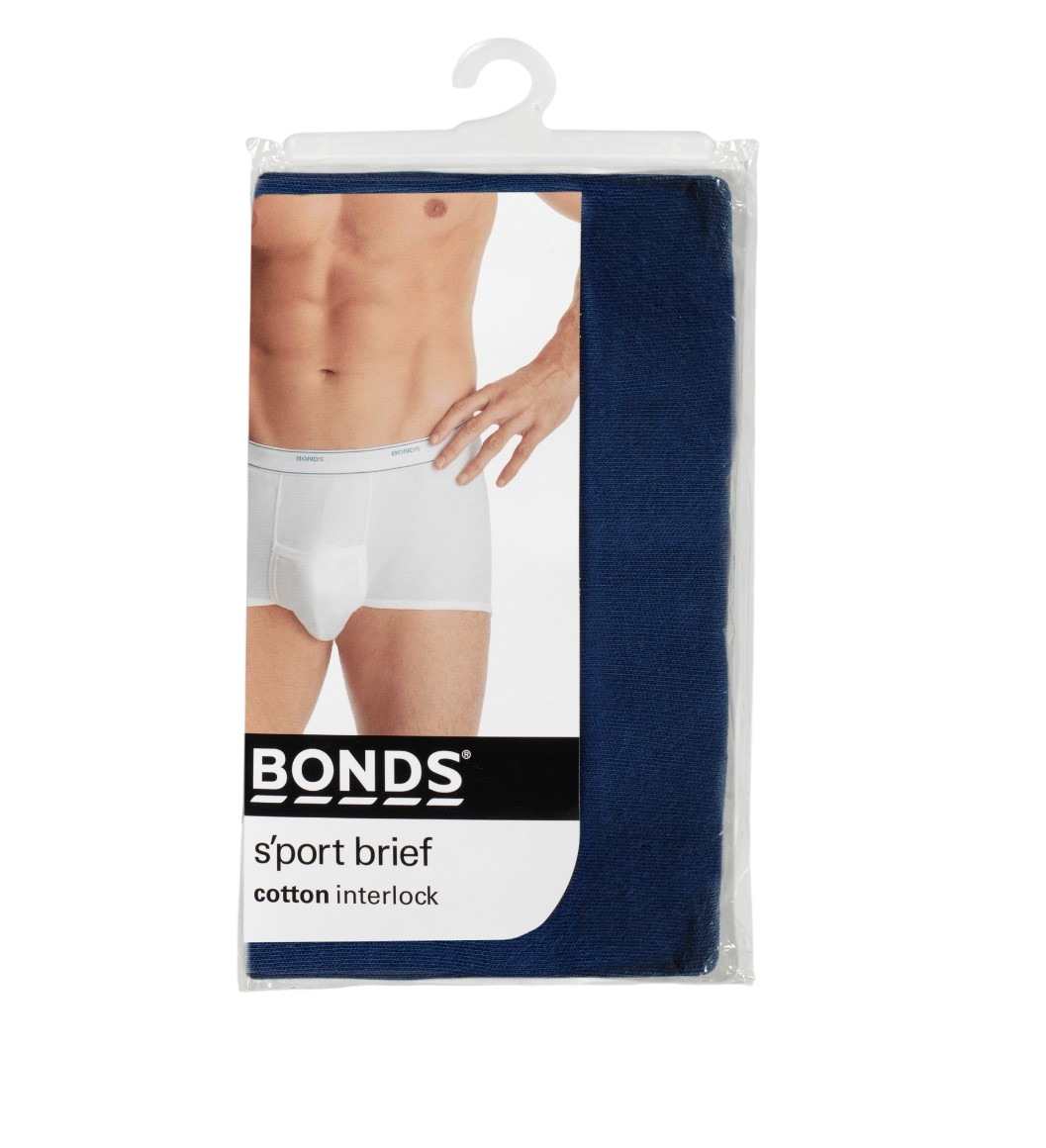 Mens Navy Cotton Briefs Support Sport Underwear