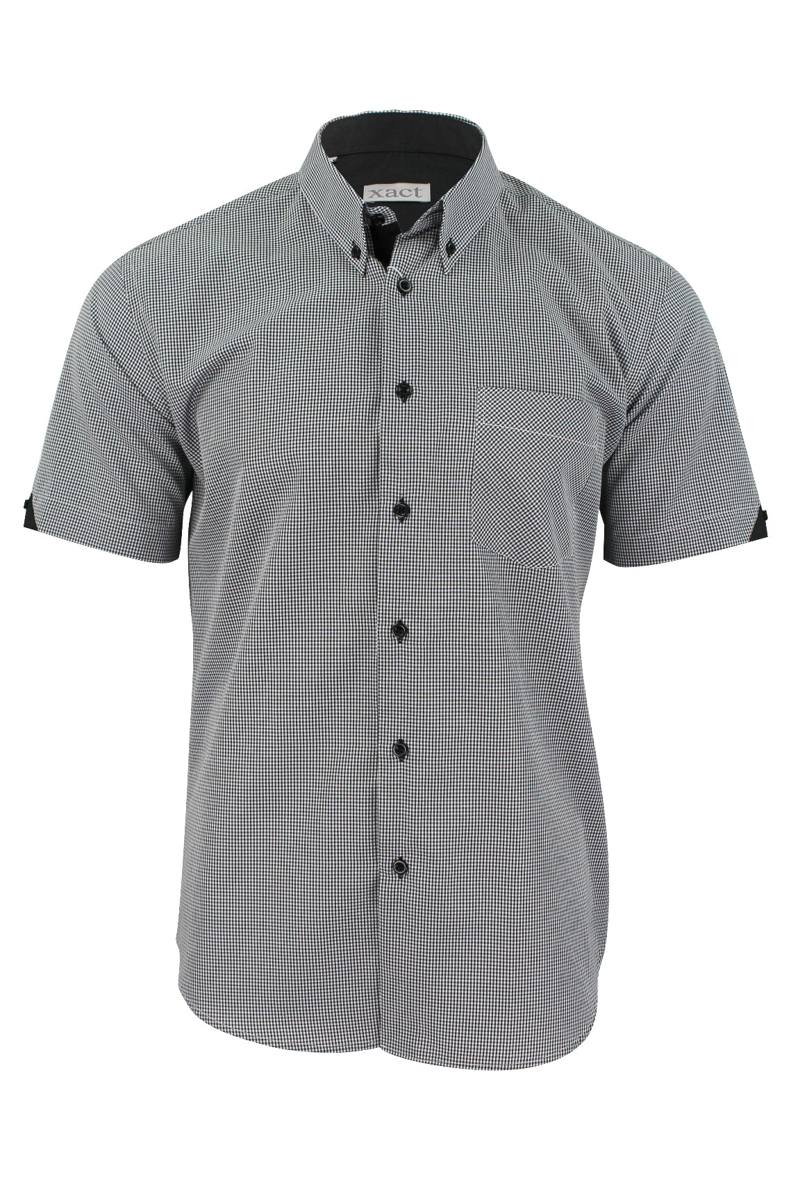 Mens Short Sleeve Gingham Check Shirt by Xact Clothing