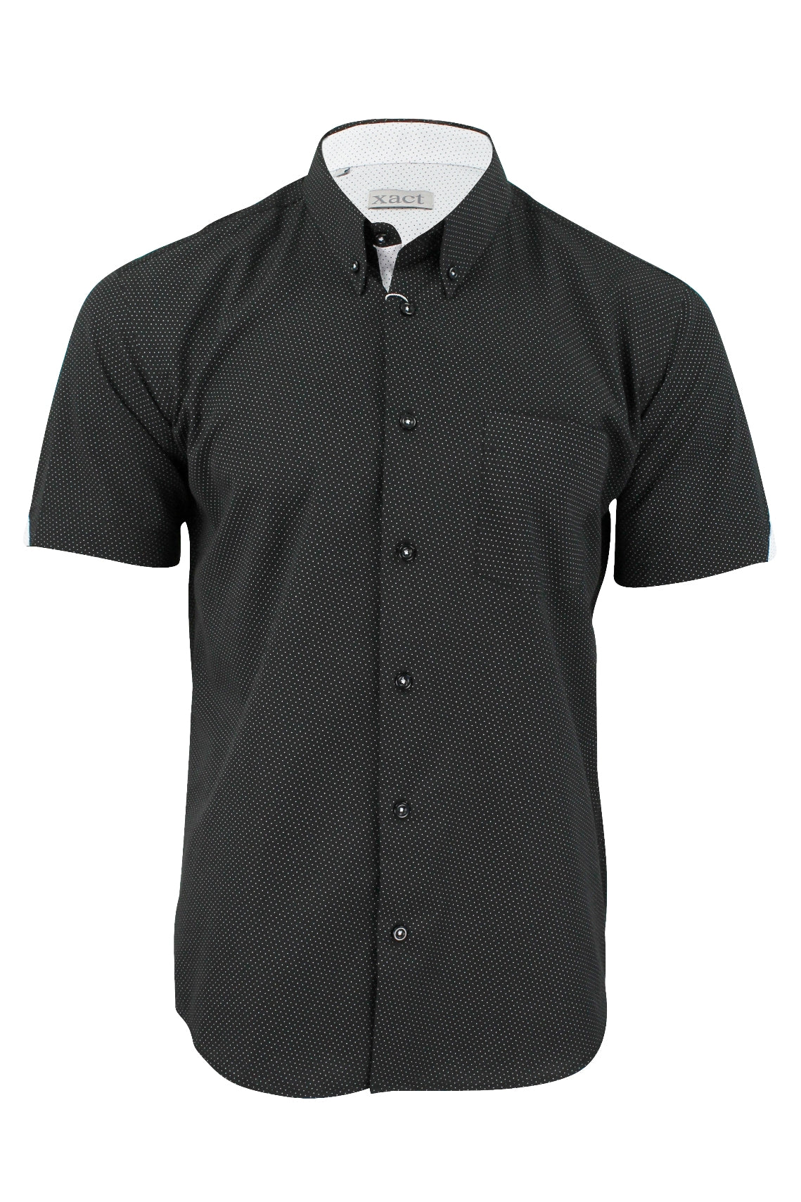 Mens Short Sleeve Shirt Xact Clothing Mini Polka Dot