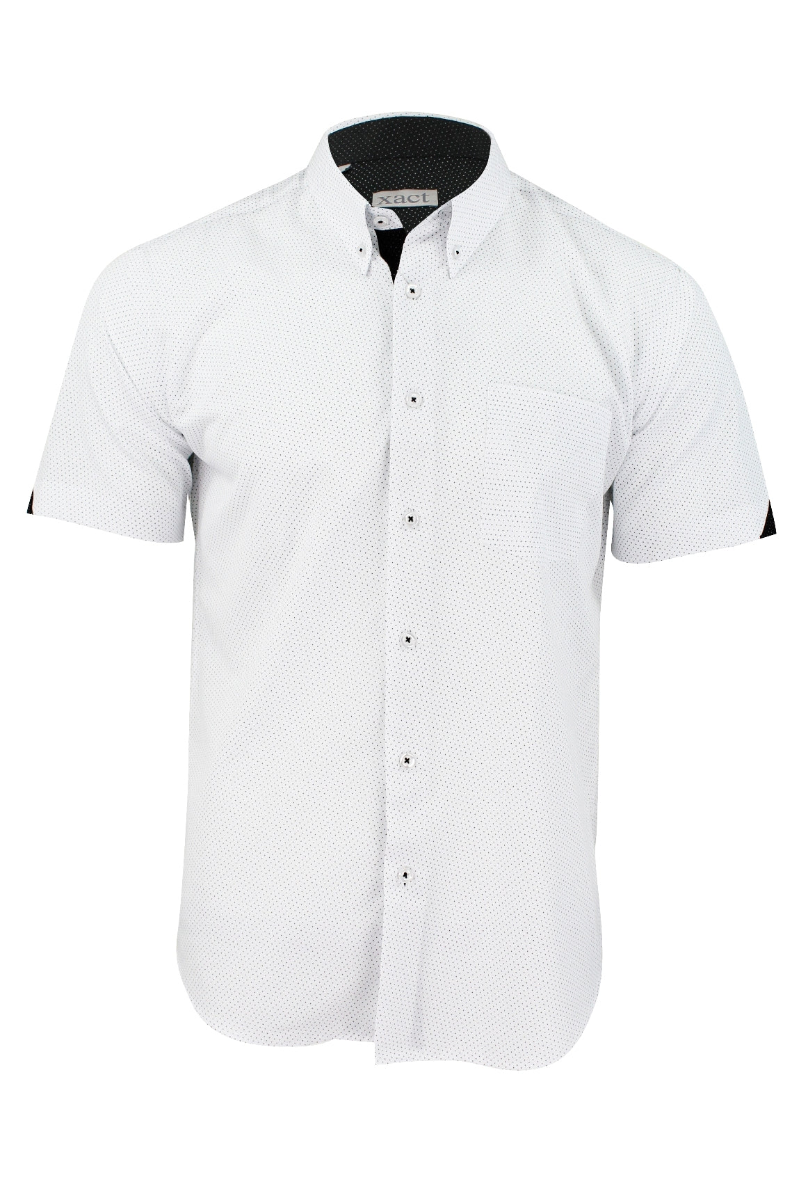 Mens Short Sleeve Shirt Xact Clothing Mini Polka Dot