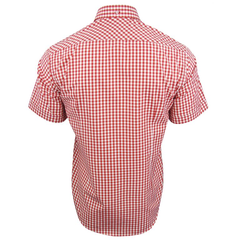 Mens Slim Fit Gingham Check Shirt - Button Down Collar - Xact