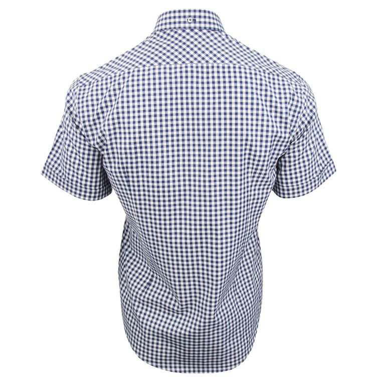 Mens Slim Fit Gingham Check Shirt - Button Down Collar - Xact