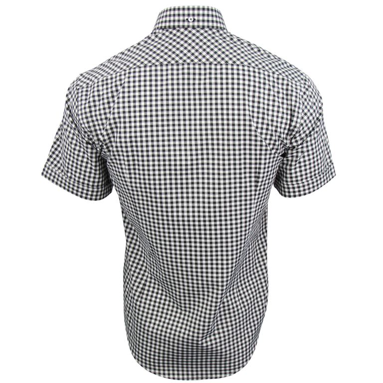 Mens Slim Fit Gingham Check Shirt - Button Down Collar - Xact