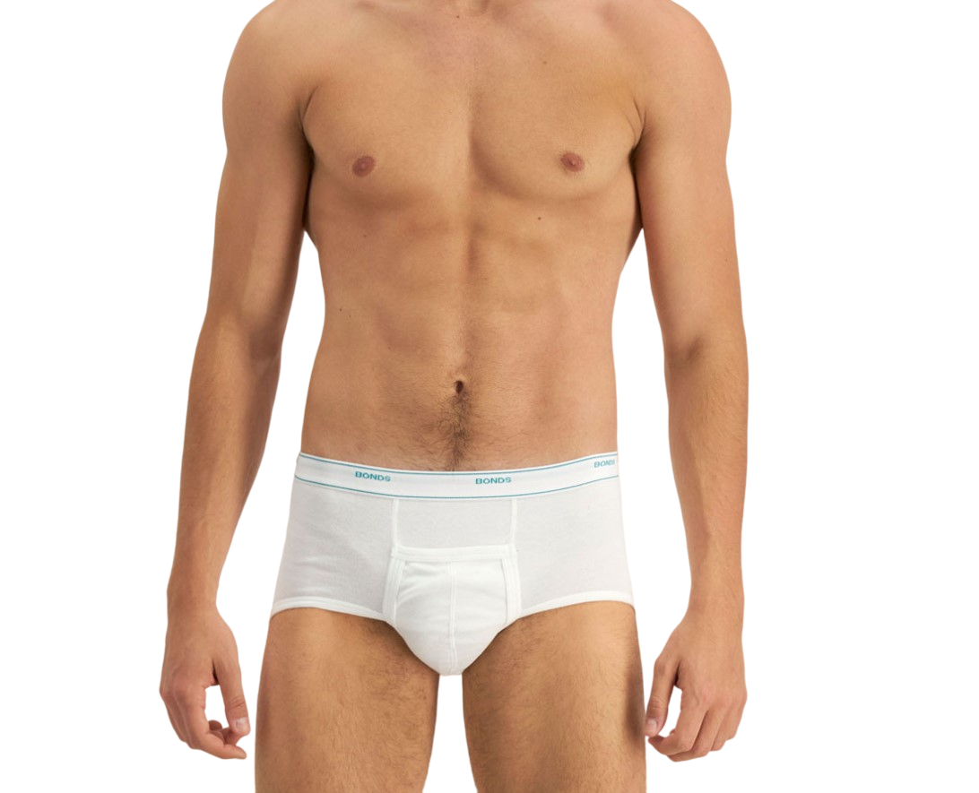 Mens White Cotton Briefs Support Sport Underwear Bond