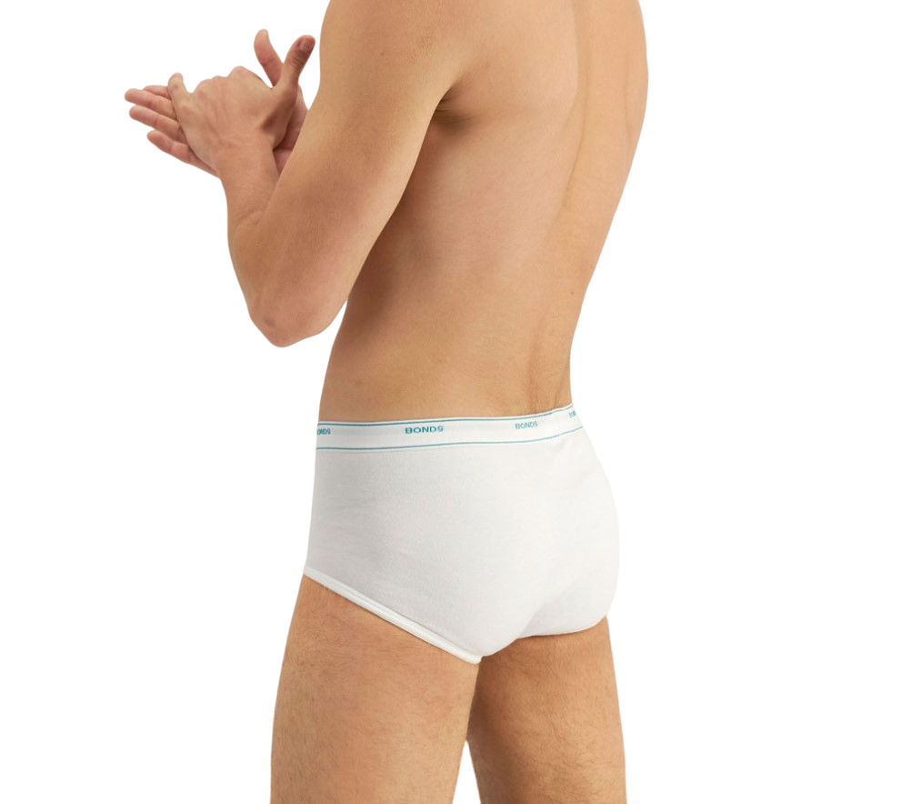 Mens White Cotton Briefs Support Sport Underwear Bond