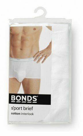 Mens White Cotton Briefs Support Sport Underwear Bond