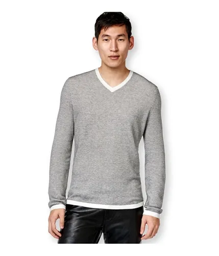 Mens Zirconia Tonal Stripe Pullover Sweater