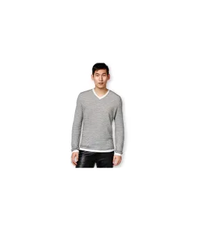 Mens Zirconia Tonal Stripe Pullover Sweater