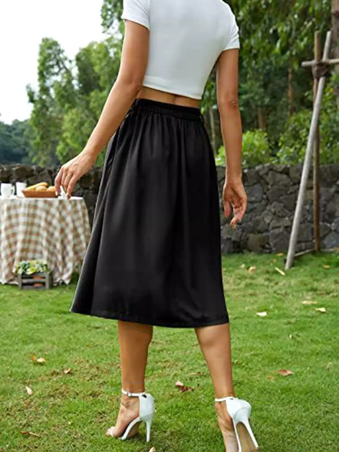 Midi Skirt with High Waist