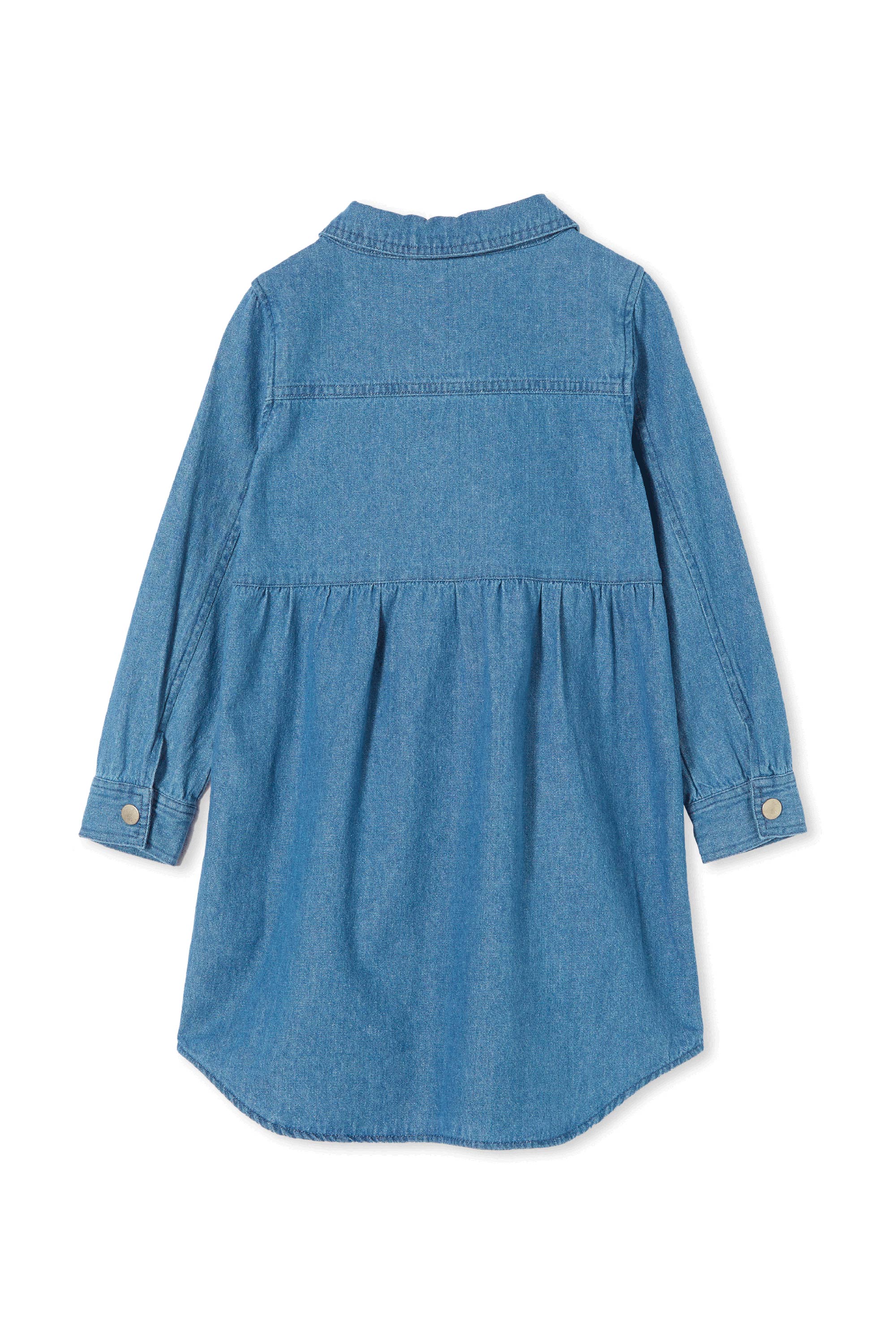 Milky denim shirt dress for women