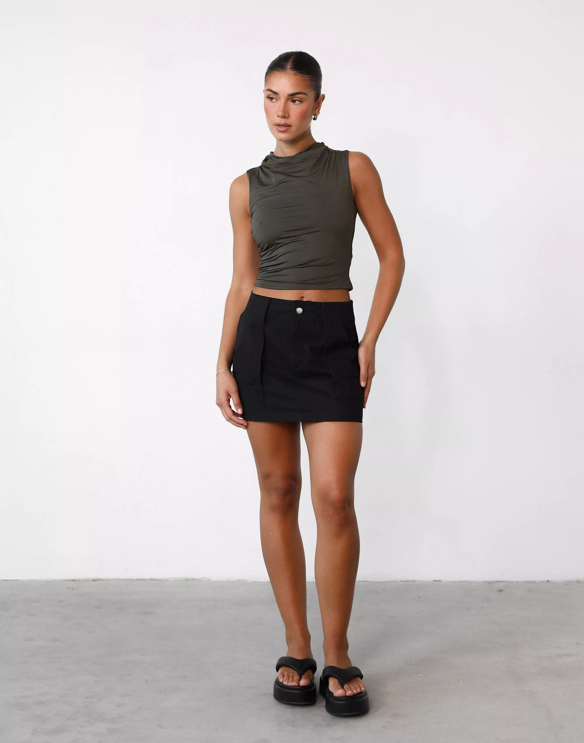 Mini Skirt - Charcoal Color