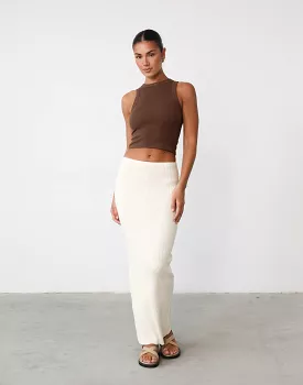 Nate Cream Knit Maxi Skirt