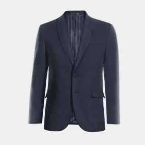 Navy blue blazer with rounded lapel - essential