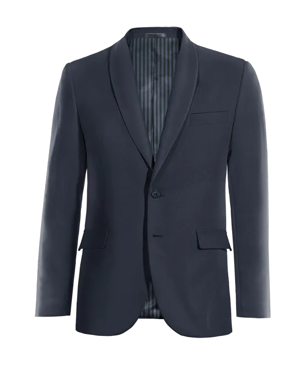 Navy blue blazer with rounded lapel - essential