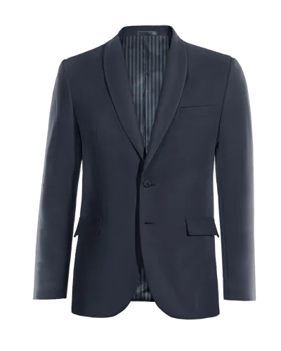 Navy blue blazer with rounded lapel - essential