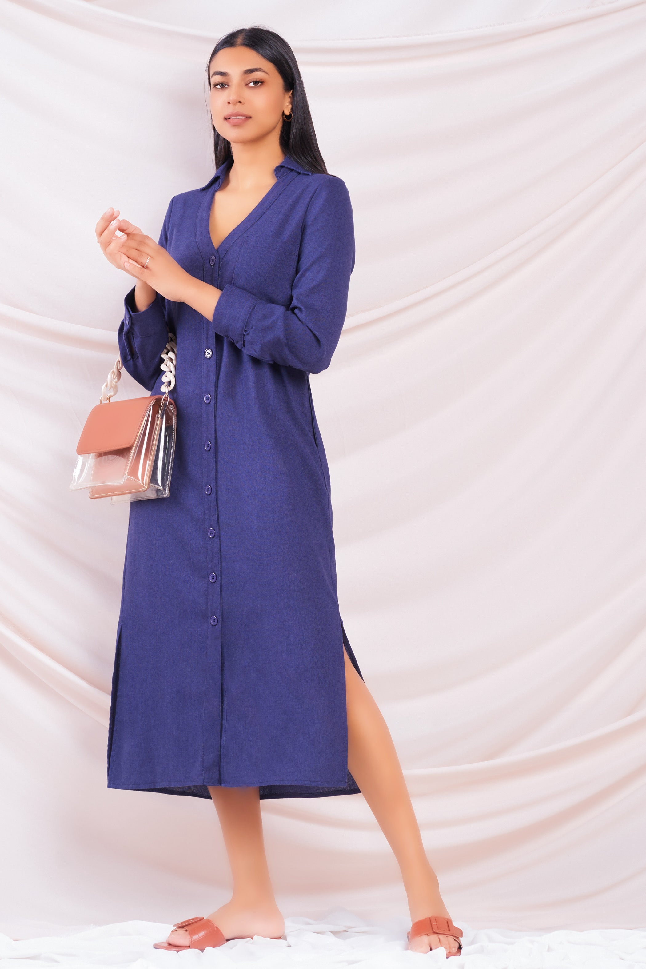 Navy Shirt Dress