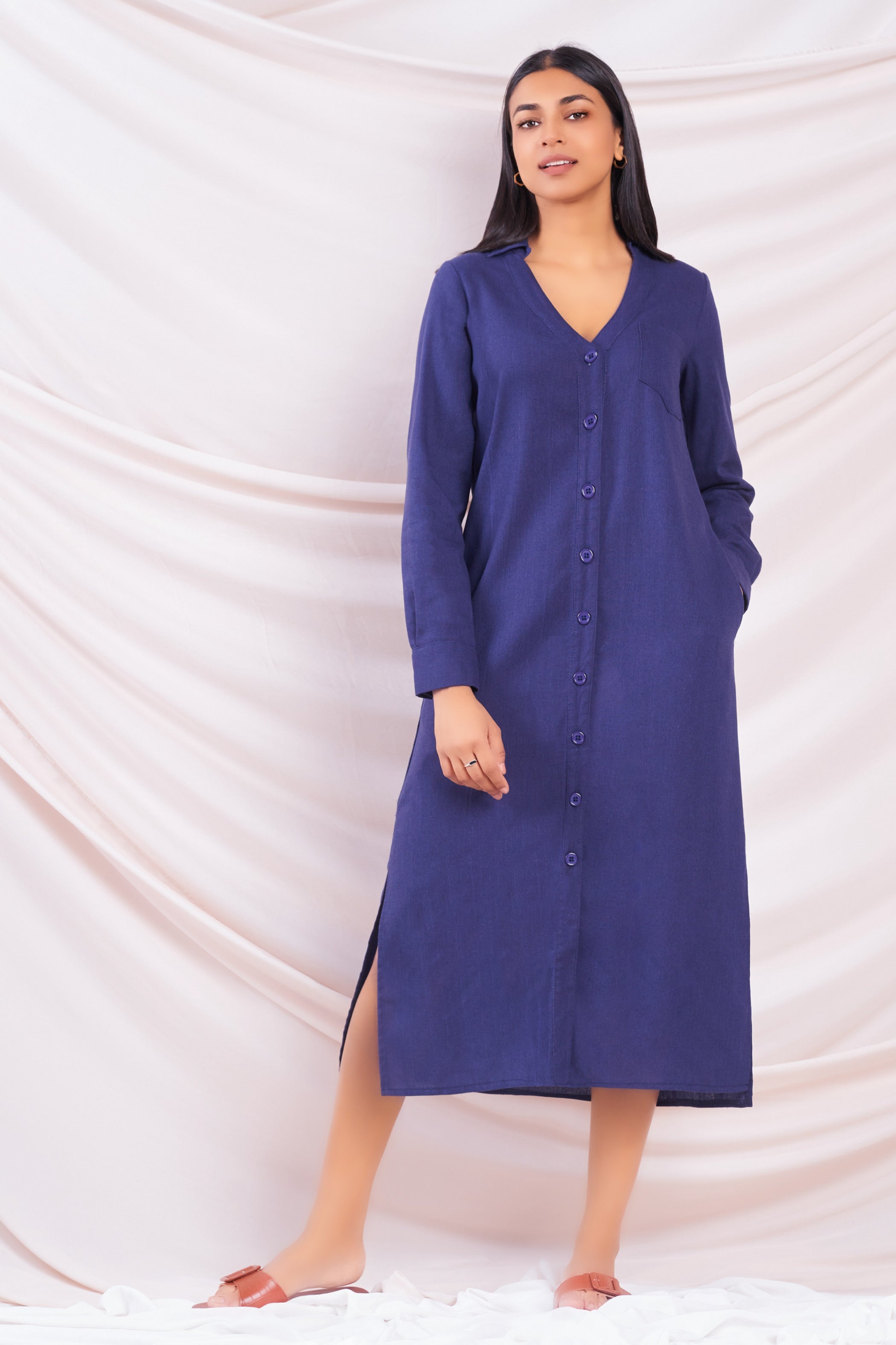 Navy Shirt Dress