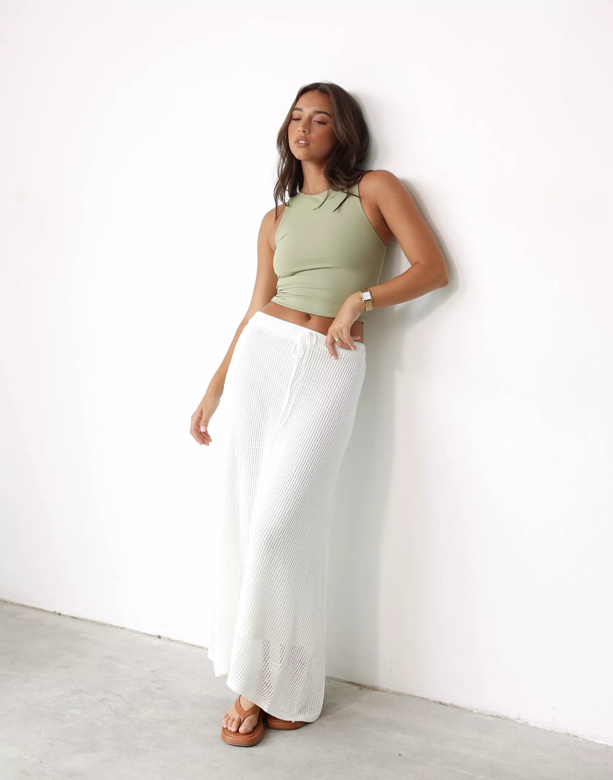 Niana Maxi Skirt - White - Shop Now