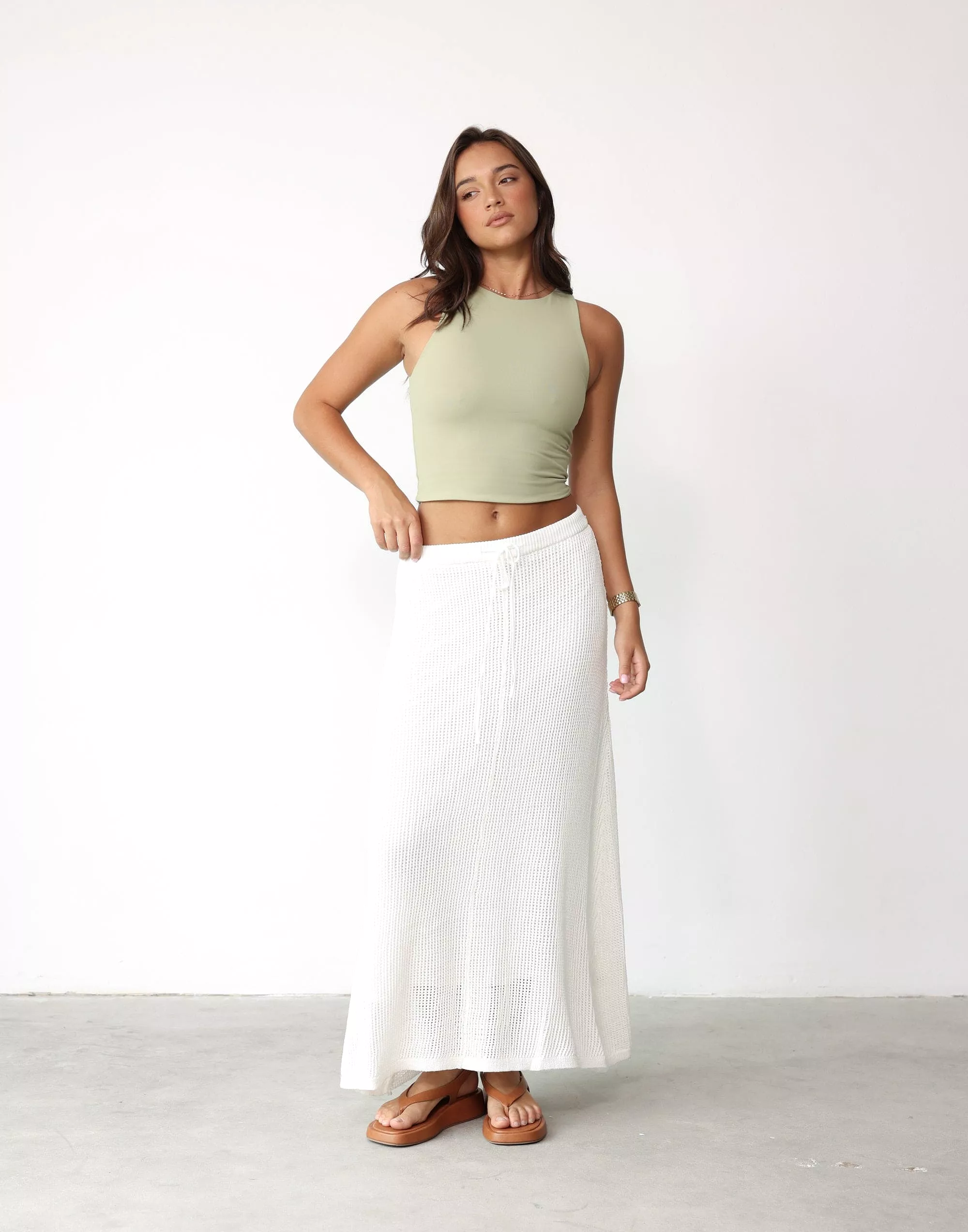 Niana Maxi Skirt - White - Shop Now