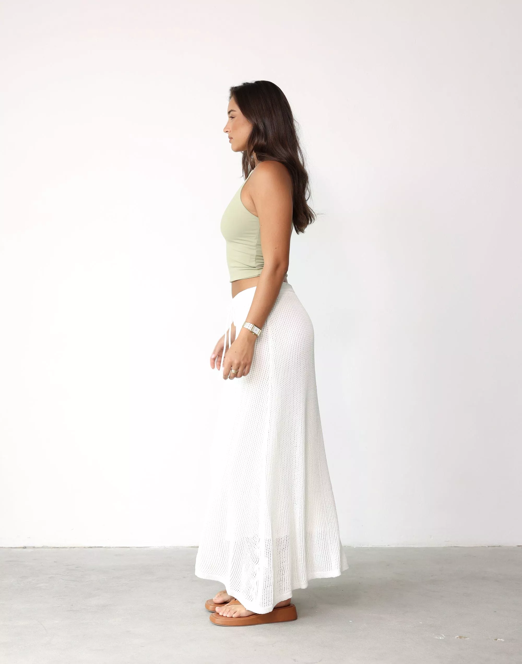 Niana Maxi Skirt - White - Shop Now