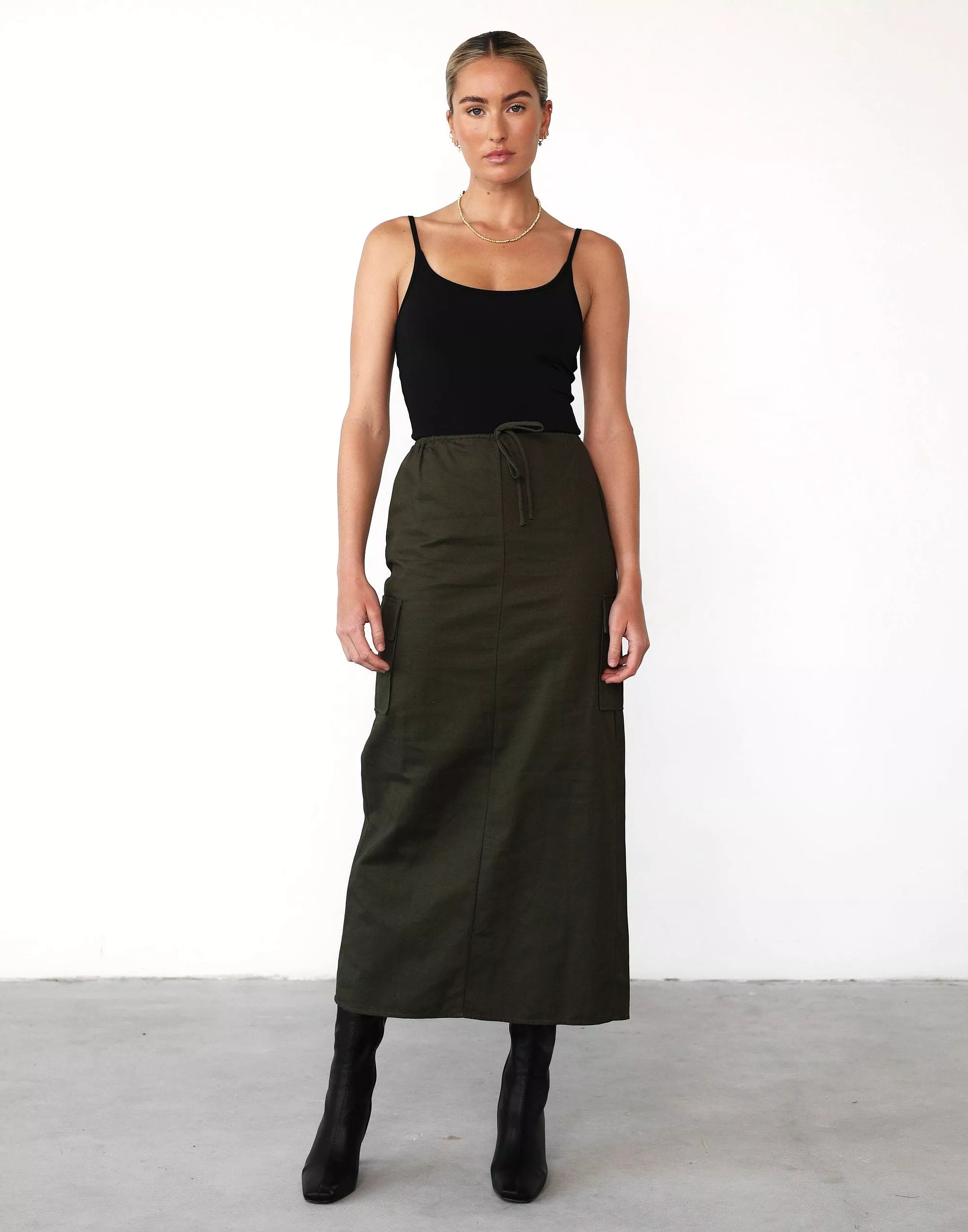 Now Maxi Skirt Moss