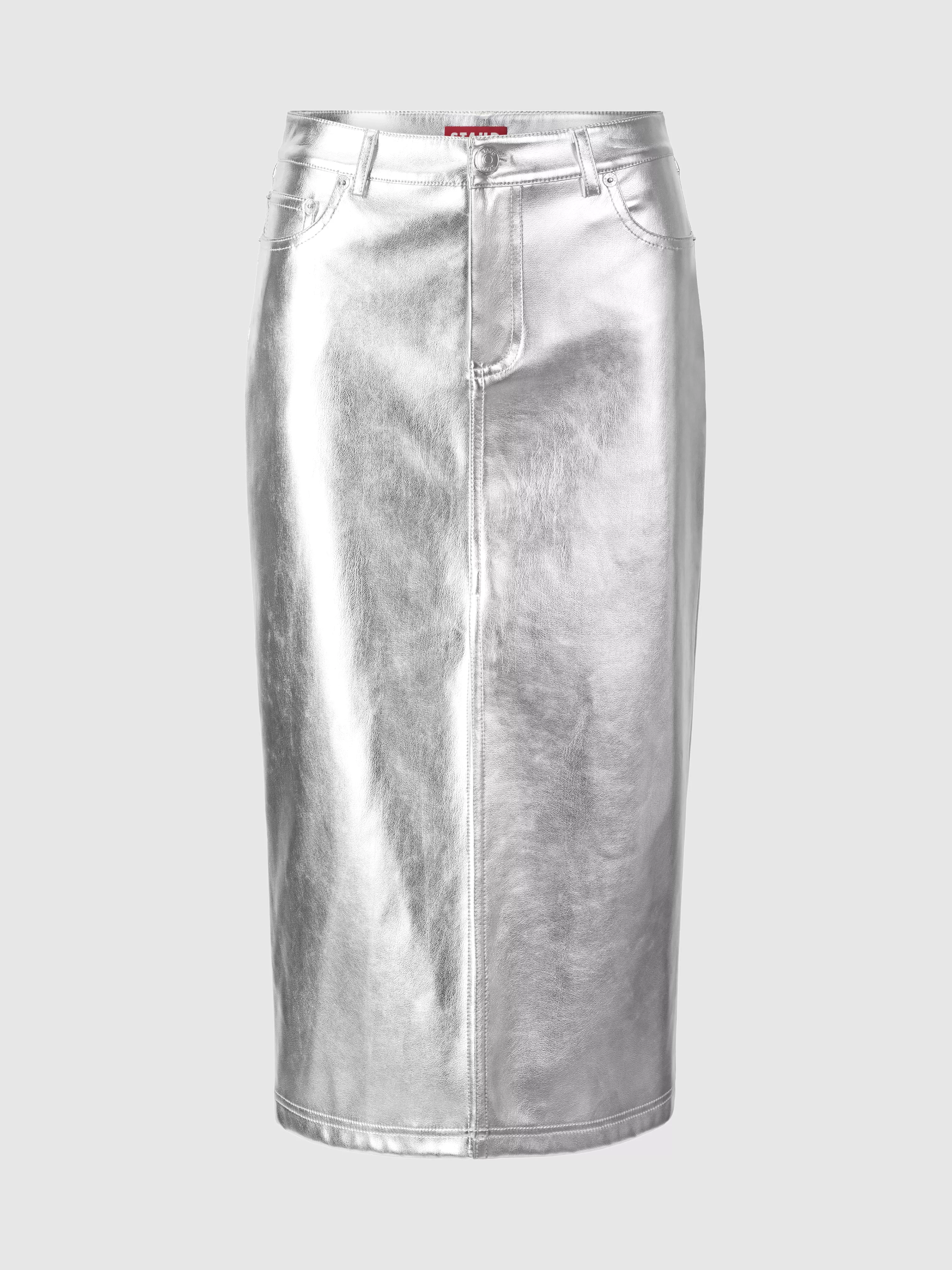 Oaklin Silver Midi Skirt - Shop now!